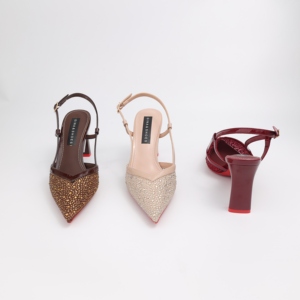 Élégantes Escarpins Rouge à Bride Arrière pour Femme, Bout Pointu, Talon Épais et <span class=keywords><strong>Strass</strong></span>, Chaussures Rehaussantes pour Femmes - Product Image 5