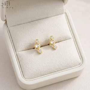 เครื่องประดับคุณภาพสูงขายส่ง ต่างหูเพชรแท้ทรงโรสคัท ทองคำแท้ 14K สำหรับผู้หญิง สวมใส่ได้ทุกวัน - Product Image 5