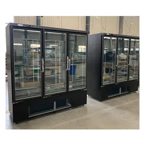 2 three door 3 4 6 upright glass doors convenience store commercial beverage western display chiller freezer cooler refrigerator