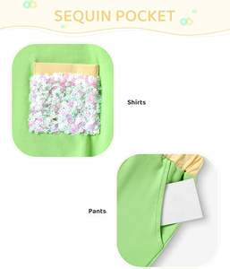 Conjunto de Shorts de Verano para Niñas, Conjunto de 2 Piezas con Linda Camiseta de Hombros Caídos y Shorts para Uso Diario Informal - Product Image 5