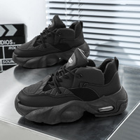 Chaussures pour hommes MQ128 grande taille, nouvelles baskets noires à coussin d'air, semelles épaisses, chaussures de marche décontractées légères augmentant la taille