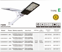 Luces Solares LED de 50W-400W para Calle y Exteriores, IP65 Impermeables, para Carreteras, Patios, Garajes, Jardines, Iluminación Exterior