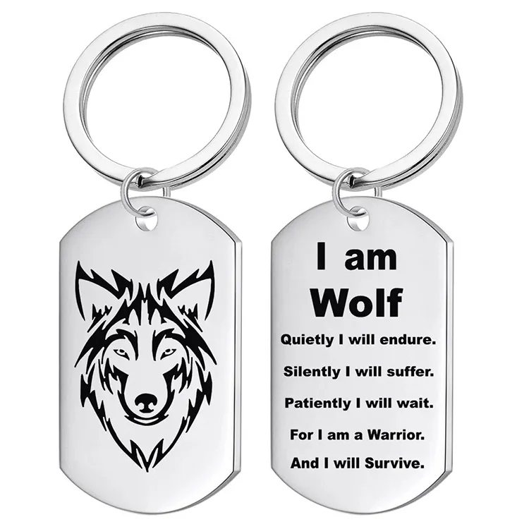 Wolf Paw Dog Tag Metal Plate Metal Reusable Name Badge Plate