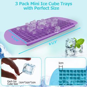 Bac à glaçons mini en silicone empilable, 160 petits glaçons de 3/8 pouce, machine à glaçons pilés à libération rapide pour bouteilles et aliments pour bébés, sans BPA - Product Image 3