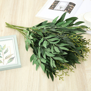 Feuilles de saule artificielles Kyomyo, verdure en plastique et soie de 50 cm, décorations de mariage - Product Image 2