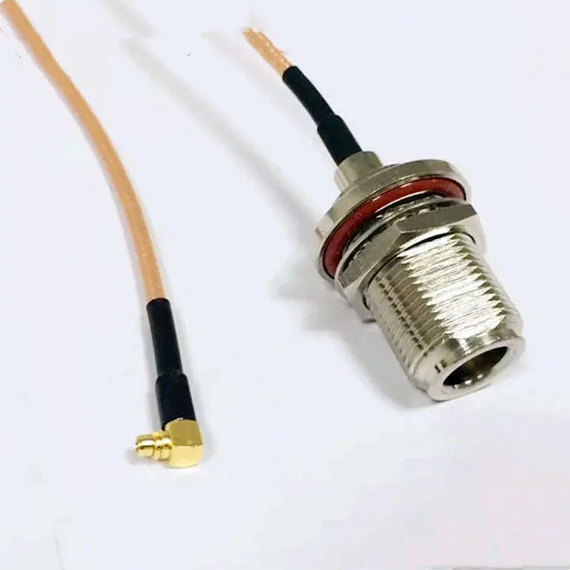 Cable de tipo personalizado, Conector de ángulo recto macho MMCX a conector de junta tórica de mamparo hembra N RG316, conjunto de cable de 20cm