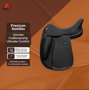 Silla de Montar Inglesa de Cuero Genuino Wille, Silla de Montar Premium para Caballos, Negra y Marrón, 17 y 18 Pulgadas - Product Image 1