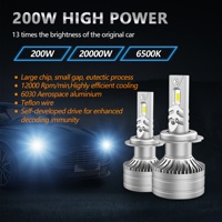 Ampoule de phare LED pour voiture, étanche IP68, petite taille, Canbus, mini 200W 30000LM, H4 H7 9005 H8 H11 9006, remplacement direct