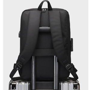 New Fashion PU Waterproof Laptop Business Travel <b>Bag</b> Custom Softback <b>Computer</b> Backpack Unisex USB Zipper Geometric Pattern - Product Image 4