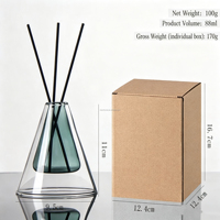 Bouteille de diffuseur de roseaux en verre borosilicate à double paroi de luxe personnalisée | Récipient d'arôme à cône inversé