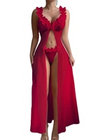 Set Bra dan Panty Bordir Bunga 3D Gaya Eropa dengan Hiasan Renda Transparan untuk Wanita Sensual
