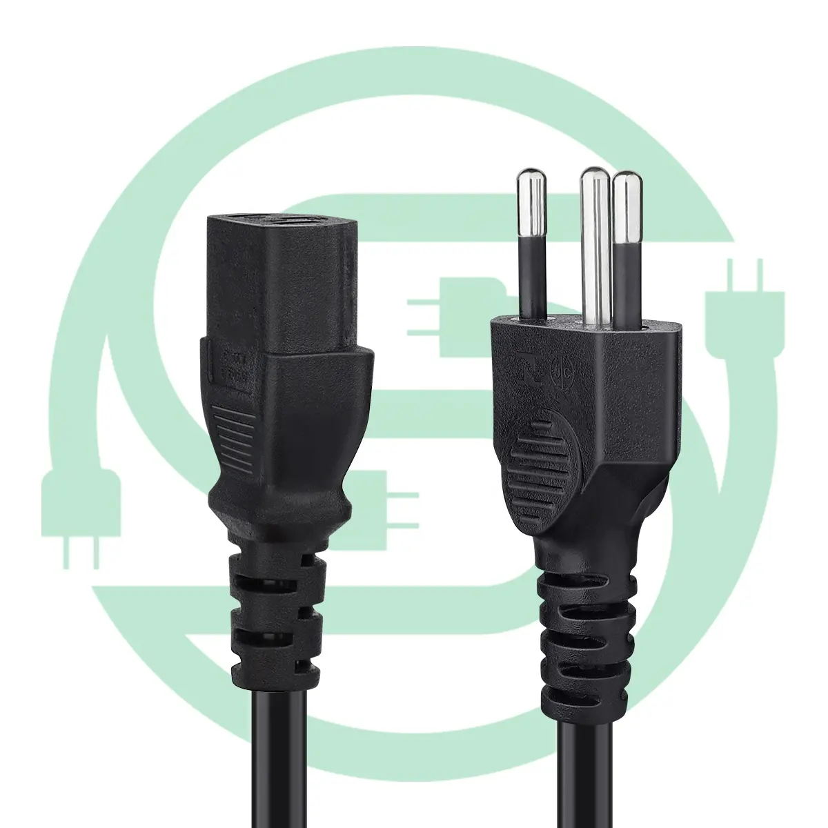 Good quality CCC power cord 3 pin ac power cord Brazil plug power supply cable