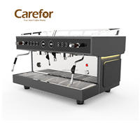 Carefor Machine à café espresso professionnelle multifonctionnelle 9AR semi-automatique à LED Machine à cappuccino électrique en acier inoxydable 11L