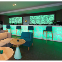 Comptoir de bar en marbre translucide en Corian, grand comptoir de bar avec éclairage LED couleur, comptoir de caisse