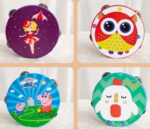 Wholesale Children High Quality Orff Early Education Percussion Toy Hand Clap Tambourine Hand <b>Drum</b> Wood - Product Image 4