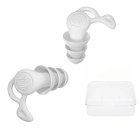 Bouchons d'oreilles en silicone réutilisables à 3 couches, étanches, pour dormir, plongée, surf, doux et confortable.