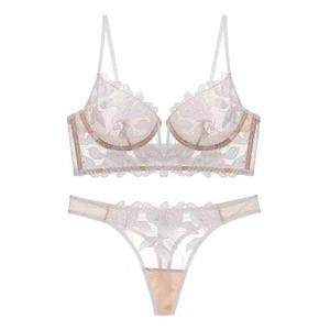 Conjunto de Lencería Sexy de Verano para Mujer 2026, Ultrafino, con Escote Profundo en V, Bordado de Flores de Lirio y Encaje - Product Image 3