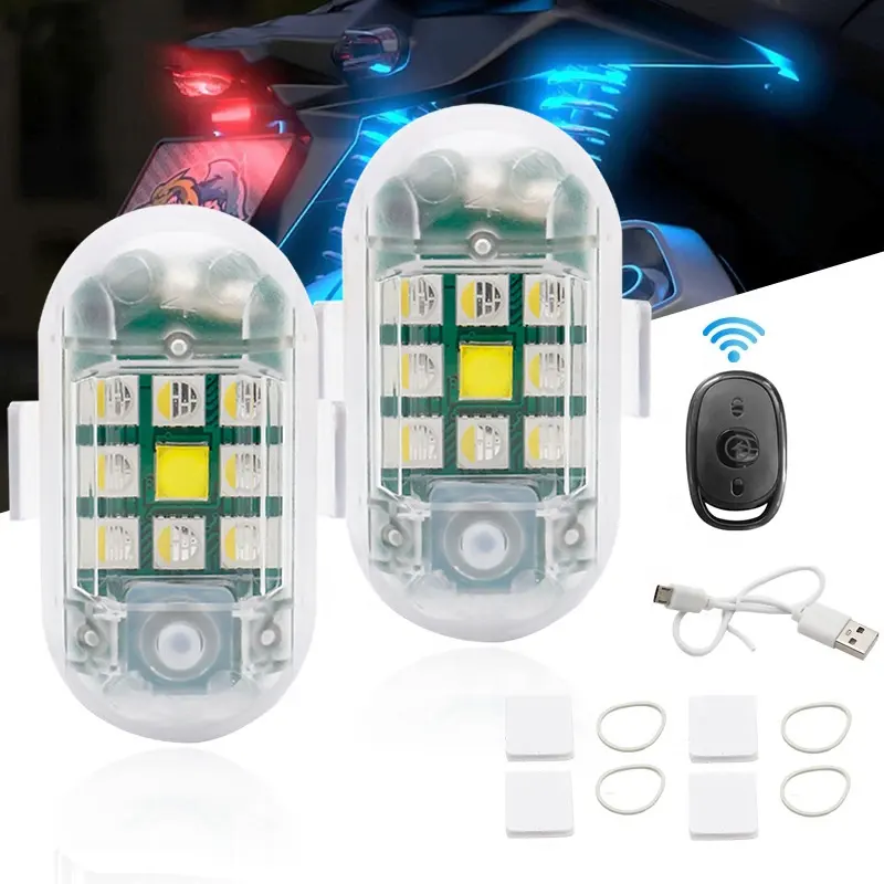 Universal-LED-Luftfahrzeug-Strahbolleuchten Motorrad-Anti-Stoßwarnlicht mit USB-Aufladung 7-farbiger Umkehrschilder