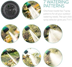 Tuyau d'arrosage extensible automatique à haute pression Durable Double couche Latex chambre à air tuyau d'eau de jardin avec buse - Product Image 5