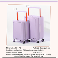 Nouvelle conception de luxe, valise de voyage en aluminium de 20 à 24 pouces avec chargeur USB, poignée large pour trolley, ensemble de bagages