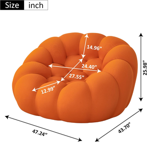 Canapé à bulles de 47 pouces, canapé simple paresseux surdimensionné, canapé de sol en forme de tissu en maille, canapé sans assemblage requis pour le salon, vert - Product Image 2
