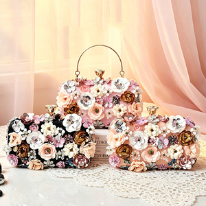 Handmade Floral <b>Sequin</b> Evening Bag Vintage Handheld Dinner Clutch For Party Banquet Factory Direct Supply - Product Image 3