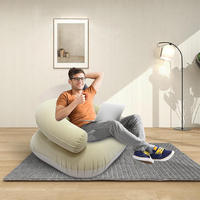 Fauteuil Gonflable Pliant en PVC Floqué, Direct Usine, avec Fond Épaissi et Valve Anti-Fuite, Idéal pour l'Intérieur