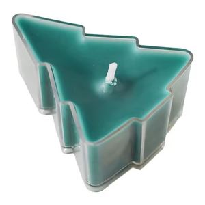 Petites bougies parfumées en forme de sapin de Noël blanc, rouge et vert pour cadeaux de Noël - Product Image 1