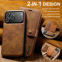 Pour iPhone 17 16 16e 15 14 Plus 13 12 11 Pro iPhone17 Air Cover Magnétique Détachable Livre Flip Boucle Rétro En Cuir coque de téléphone