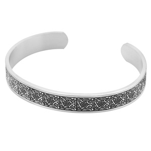 Stainless Steel Jewelry <b>Set</b> Hot Selling Men's Knot Viking Retro <b>Bracelet</b>, Ethnic Style Men's Stainless Steel <b>Bracelet</b> Ring - Product Image 5