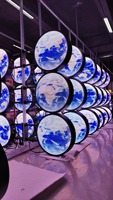 Forme ronde LED Affichage magasin de détail Boutique Logo dynamique Vidéo Intérieur Extérieur Publicité Signalisation LED Cercle Écran Double Face