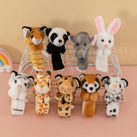 Bracelet en peluche animal de la forêt pour enfants, jouet poupée en coton PP, bracelet tigre à clip, accessoires