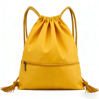 Sac à dos de sport à cordon de serrage personnalisé avec logo, imperméable, portable, durable, grande taille, avec poche avant zippée