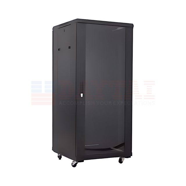 27U Perforated Mesh Door Floor-Standing Cabinet Network Enclosure High Ventilation Server Rack for CCTV Monitoring System