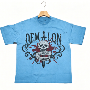 Camiseta de Algodón con Cuello Redondo y Manga Corta para Hombre, con Logotipo Personalizado, Estilo Urbano, Tallas Grandes - Product Image 3