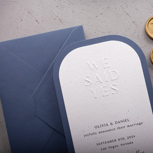 Exquisita Invitación de Boda con <span class=keywords><strong>Arco</strong></span>, Papel de Algodón con Letras en Relieve, Elegante y Moderna para Banquete de Matrimonio - Product Image 4