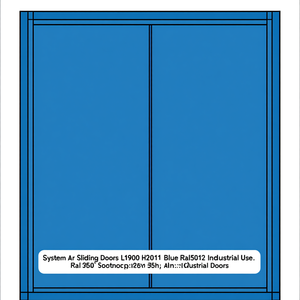 Système de portes coulissantes Fami Ar L1900 H2010 Bleu Ral5012 Usage industriel - Product Image 3