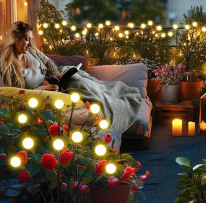 Luces Solares de Jardín IP65 Impermeables con 8 LED, Luces Decorativas de Navidad con Efecto de Luciérnaga, Bombilla LED para Patio, Jardín, Camino, Césped - Product Image 6