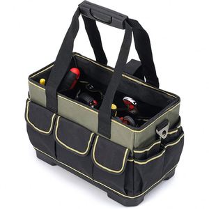 Échantillon gratuit : Organisateur d'outils en acier inoxydable avec manche en bois, sac à outils de jardin, kit d'outils de jardinage durables pour le désherbage - Product Image 1
