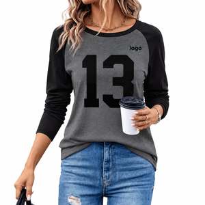 Camiseta de manga larga raglán con cuello redondo y estampado de número 13 para <span class=keywords><strong>mujer</strong></span>, top informal, transpirable, cómodo y a la moda para el día a día - Product Image 6
