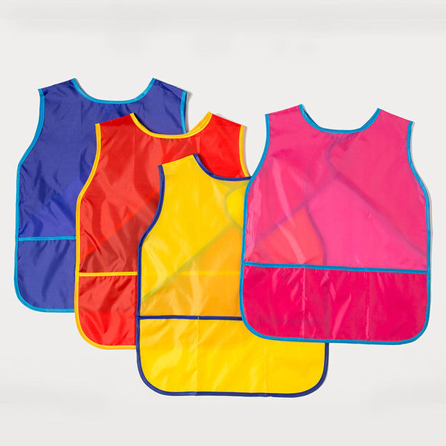 Wholesale China Factory Drawing 4 Colors Waterproof Kids Apron for Painting