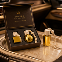 Flacon de parfum de voiture en verre électroplaqué or de luxe 7ml 8ml 10ml 12ml 15ml, diffuseur d'huiles essentielles suspendu, flacon rechargeable