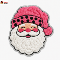 Patchs en chenille de Noël à thermocoller, grands patchs brodés en chenille de Père Noël, autocollants personnalisés pour vêtements