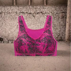 Soutien-gorge de sport sans couture respirant imprimé pour femme, haute qualité, avec logo personnalisé pour la gym et l'entraînement - Maintien élevé - Product Image 3