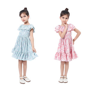 Vestido de Verano con Estampado Floral Vintage y Volantes para Niñas, Ropa Infantil para Fiestas, Playa y Vacaciones, Venta al Por Mayor - Product Image 5