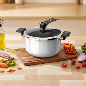 Marmite de cuisine 7L, <span class=keywords><strong>faitout</strong></span>, <span class=keywords><strong>cocotte</strong></span>, avec couvercle en verre, pour soupes et ragoûts, compatible gaz et <span class=keywords><strong>induction</strong></span>, multifonction, en émail, micro-pression - Product Image 5