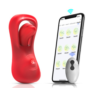 Jouets sexuels vibrants portables pour femmes, vibrateur télécommandé avec 9 modes de vibration, mini-vibromasseurs en forme de langue, jouets pour adultes - Product Image 1
