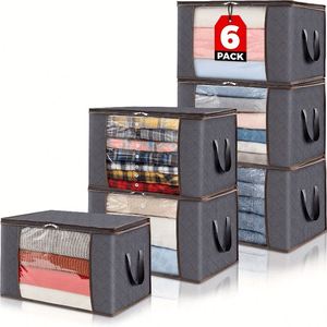 Non Woven Folding Storage Organizer Bags Large Capacity <b>Blanket</b> Quilt Clothing Storage Bag With Zip - Product Image 1