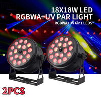 2 pièces 18X15W 6n1 RGBWA UV LED PAR LIGHT Zoom Projecteur PAR professionnel pour scène, éclairage de scène, DJ, fête, événement, discothèque, mariage