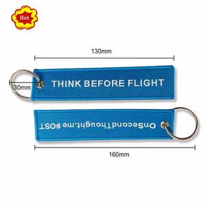 <b>Customized</b> 3D Embroidery Jet Keychain Personalized Car Ring Flight Fabric <b>Key</b> Tag for Promotional Gifts - Product Image 3